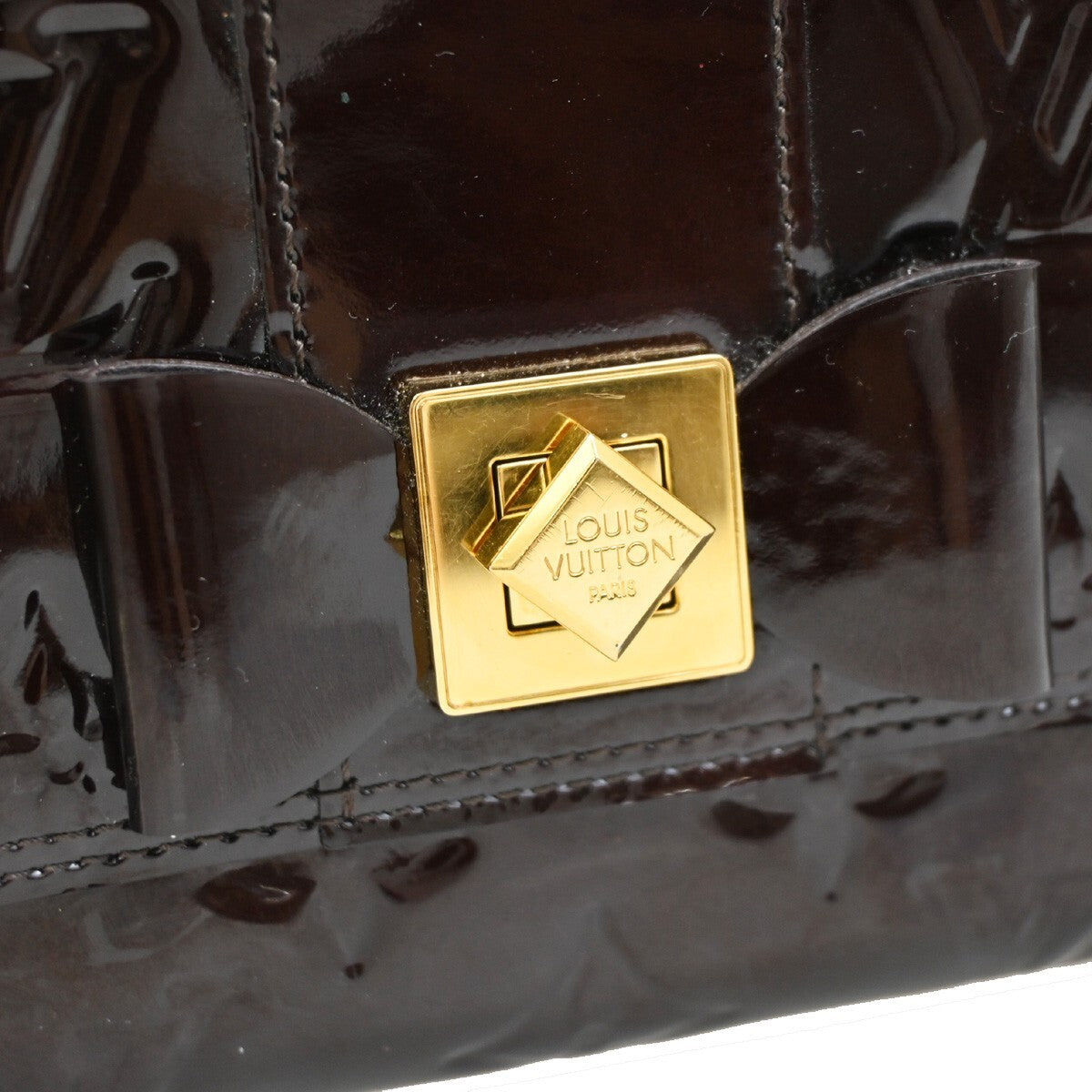 LOUIS VUITTON Bow Long Wallet Monogram Vernis Leather Purple M91498 69EE259