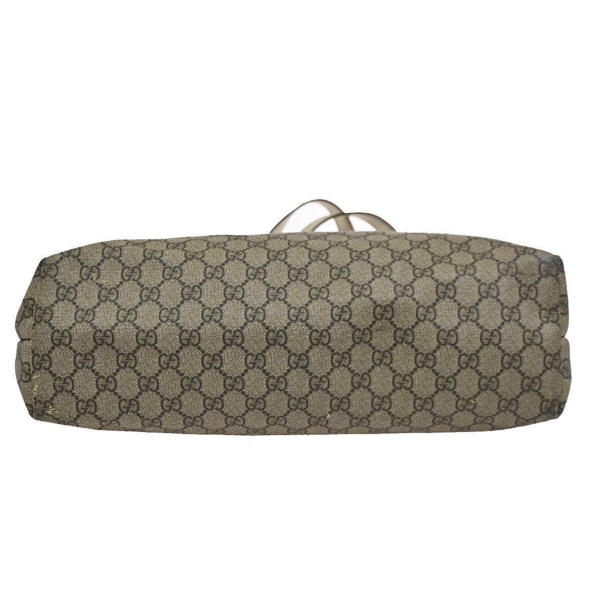 GUCCI Logo GG Pattern Shoulder Tote Bag Supreme Leather Beige Italy 61KB904