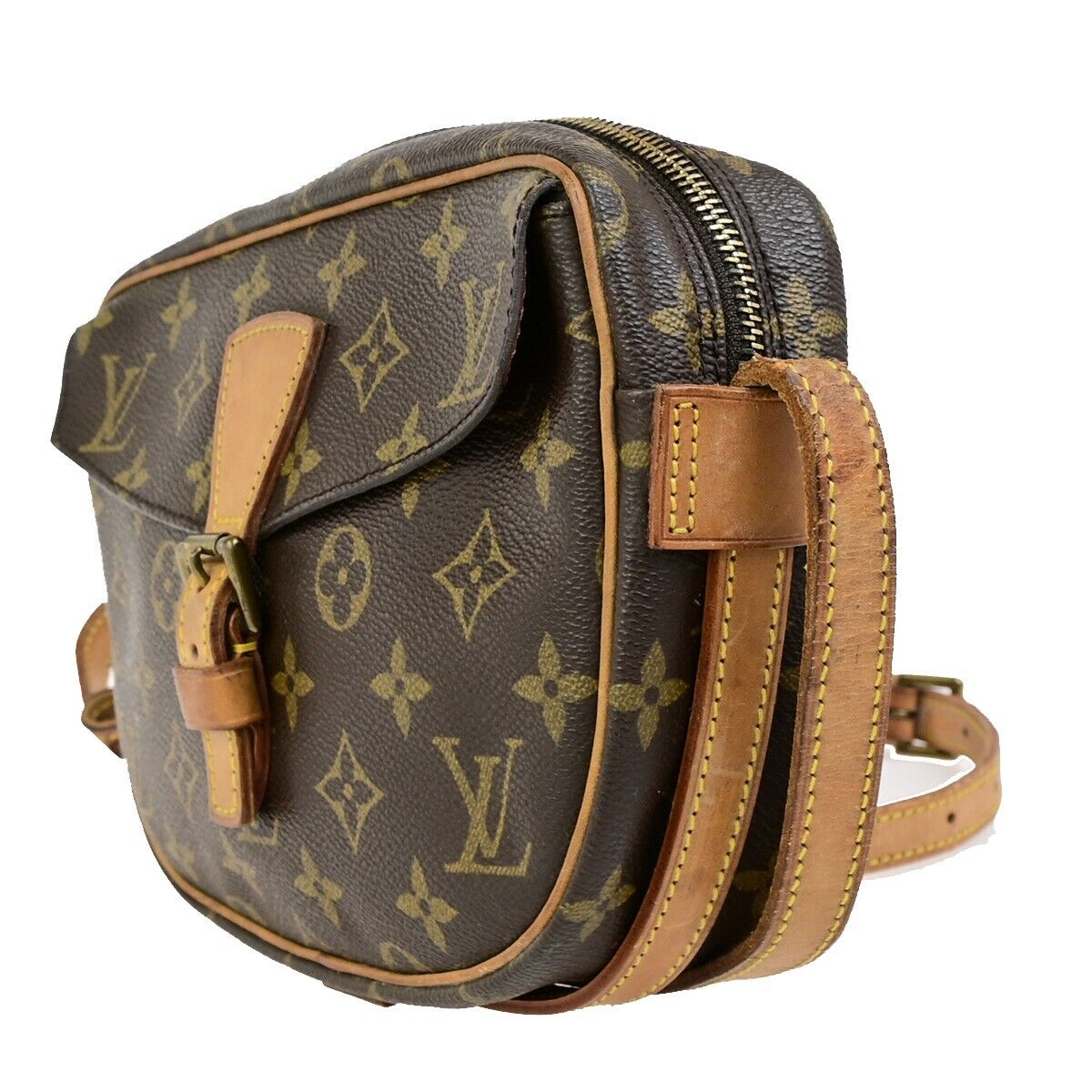 LOUIS VUITTON Jeune Fille PM Shoulder Bag Monogram Leather Brown M51227 80ED003