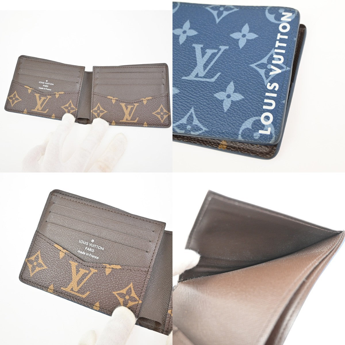 LOUIS VUITTON Portefeuille Slender Bifold Wallet Monogram Blue M82798 88YJ006