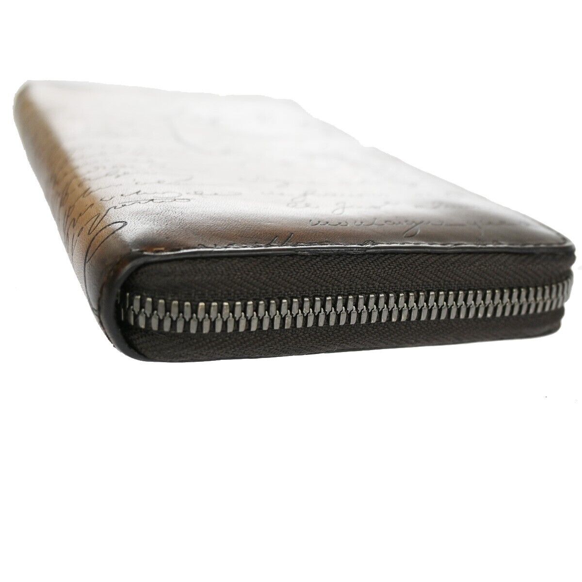 BERLUTI Logo Itauba Long Zip Around Wallet Scritto Leather Brown Italy 16RJ380