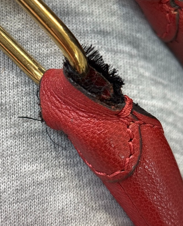 CHLOE Logo Toto Shoulder Bag Leather Red GHW 38TA667