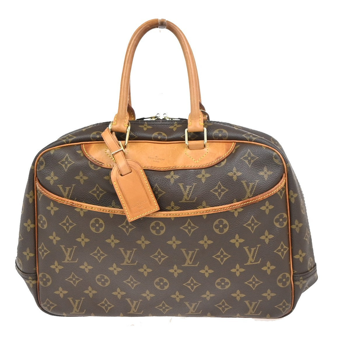 LOUIS VUITTON LV Logo Deauville Hand Bag Monogram Leather Brown M47270 89KD015