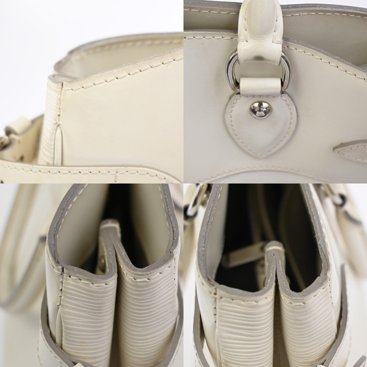 LOUIS VUITTON LV Logo Passy PM Hand Bag Epi Leather Ivoire France Ｍ5926J...