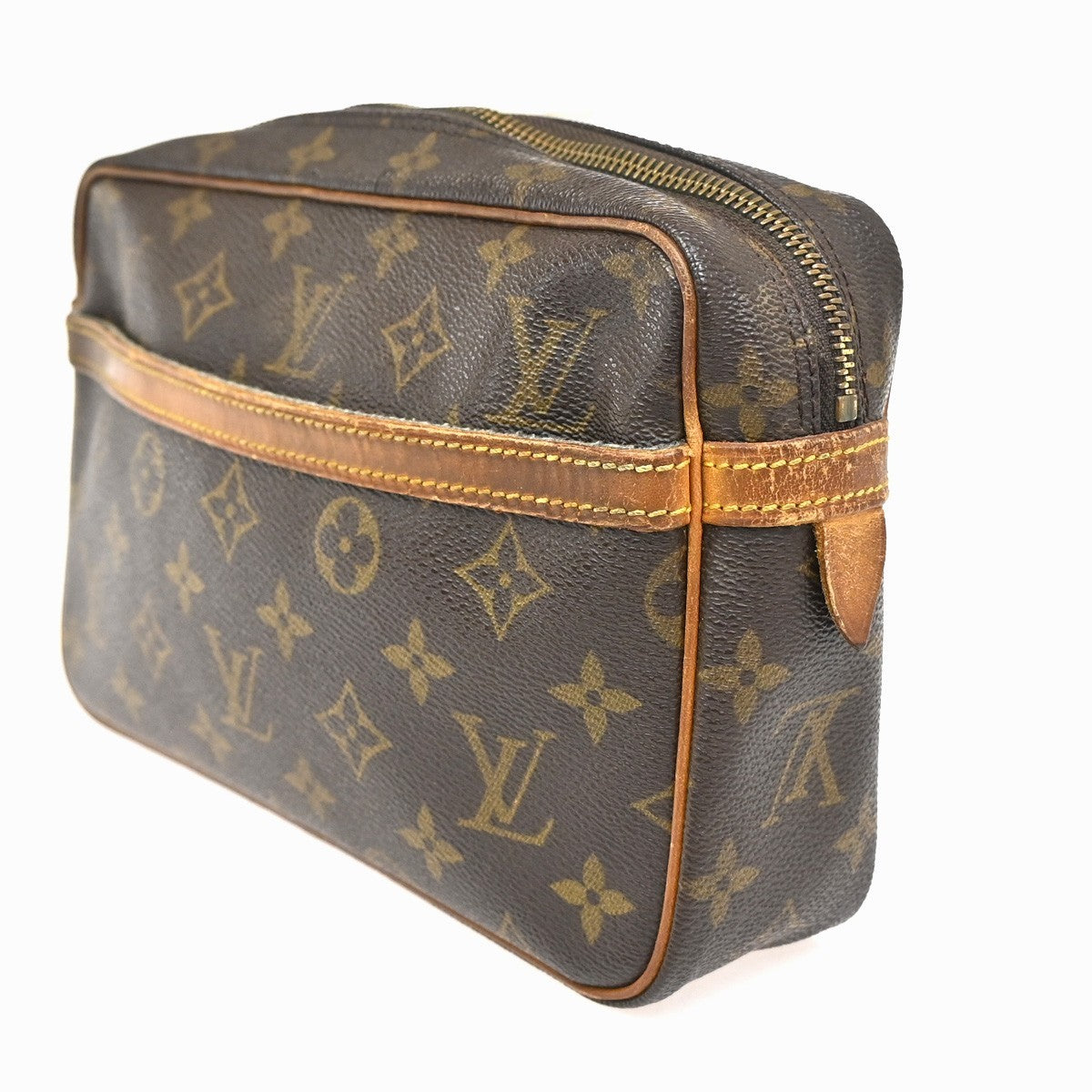LOUIS VUITTON Compiegne 23 Clutch Hand Bag Monogram Leather Brown M51847 05ZA146