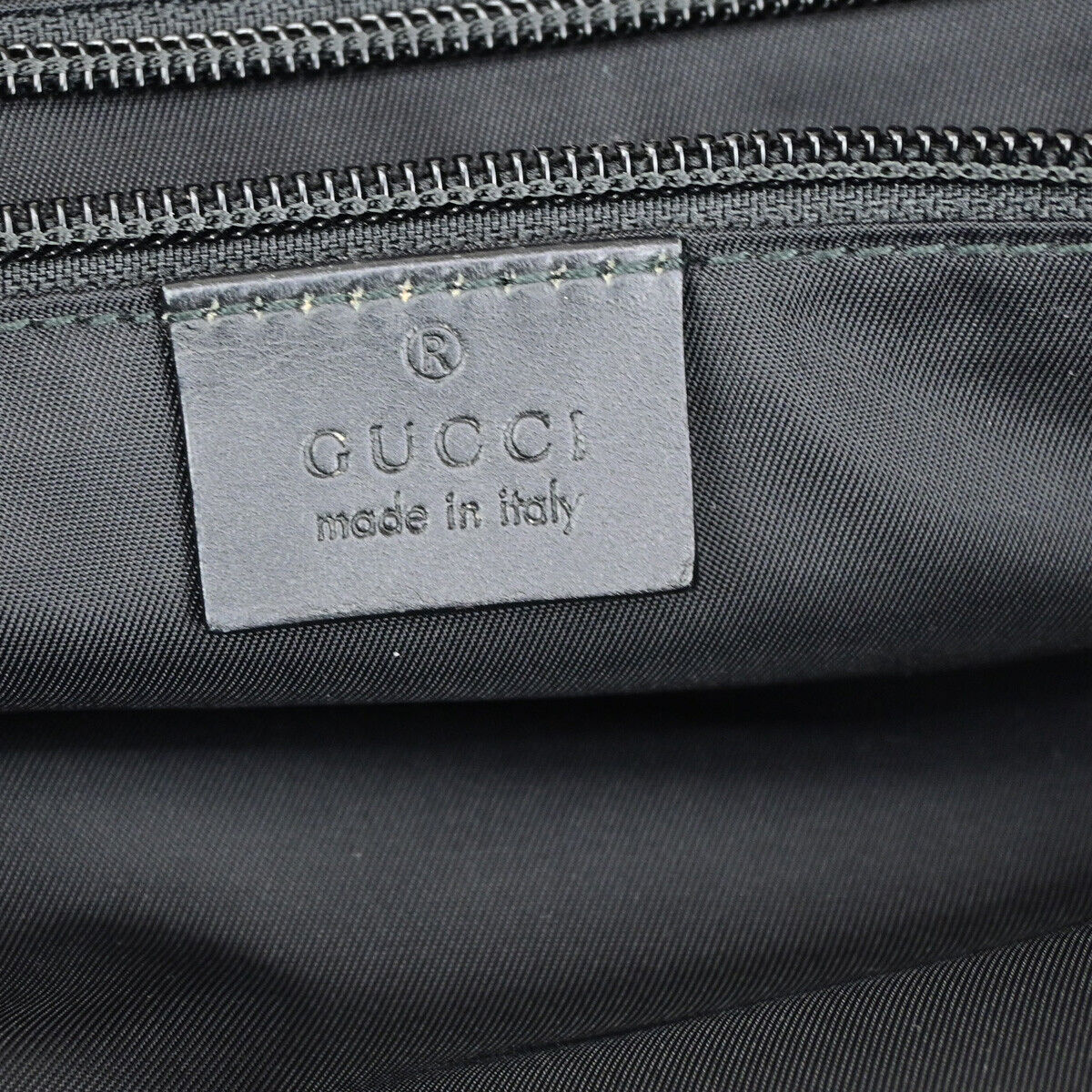 GUCCI Logo Sherry Shoulder Tote Bag Canvas Leather Black SHW Italy 74YG583