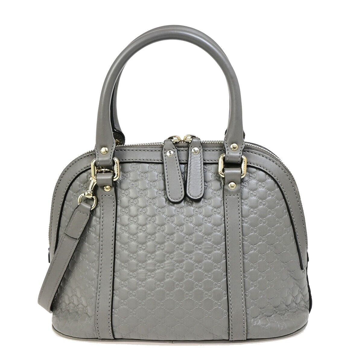 GUCCI Logo Guccissima GG Pattern 2Way Shoulder Hand Bag Leather Gray 95FA738