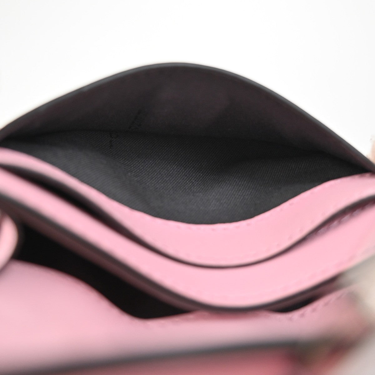 FENDI Logo Micro Baguette Crossbody Shoulder Hand Bag Leather Pink SHW 76YJ049