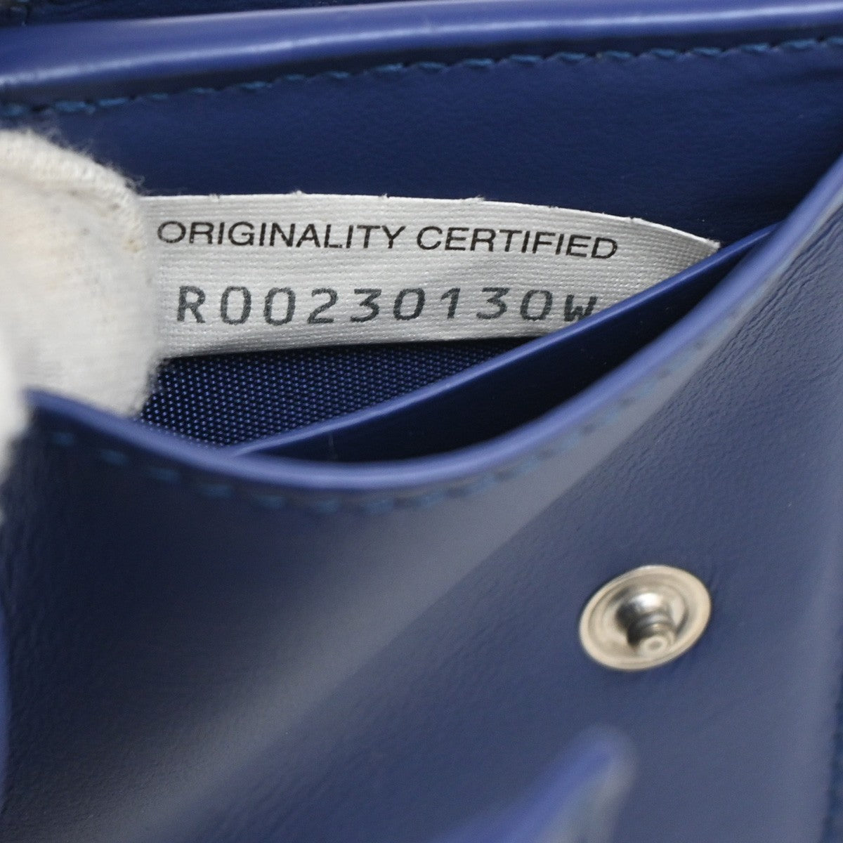 BOTTEGA VENETA INTRECCIATO Trifold Compact Wallet Leather Blue Italy 35KA812