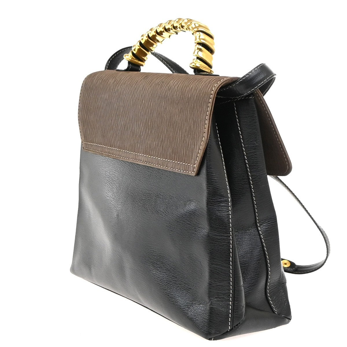 LOEWE Velazquez Twist Handle 2Way Shoulder Hand Bag Leather BN BK GHW 83KC689
