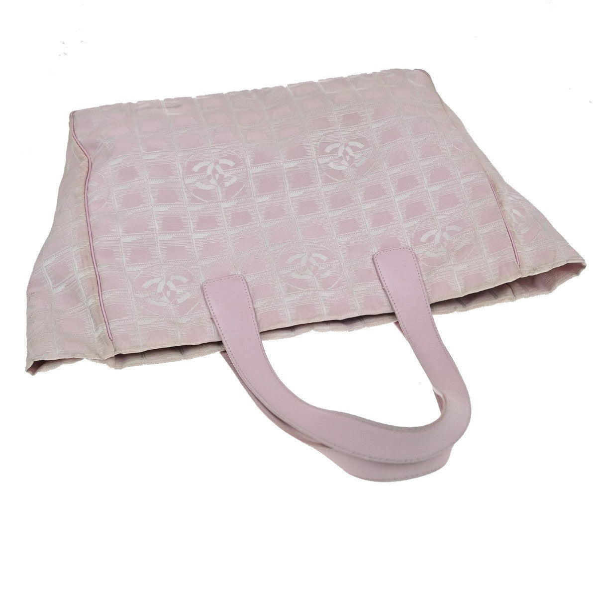 CHANEL CC Logo New Travel Line Shoulder Bag Nylon Leather Pink Italy 30EG405