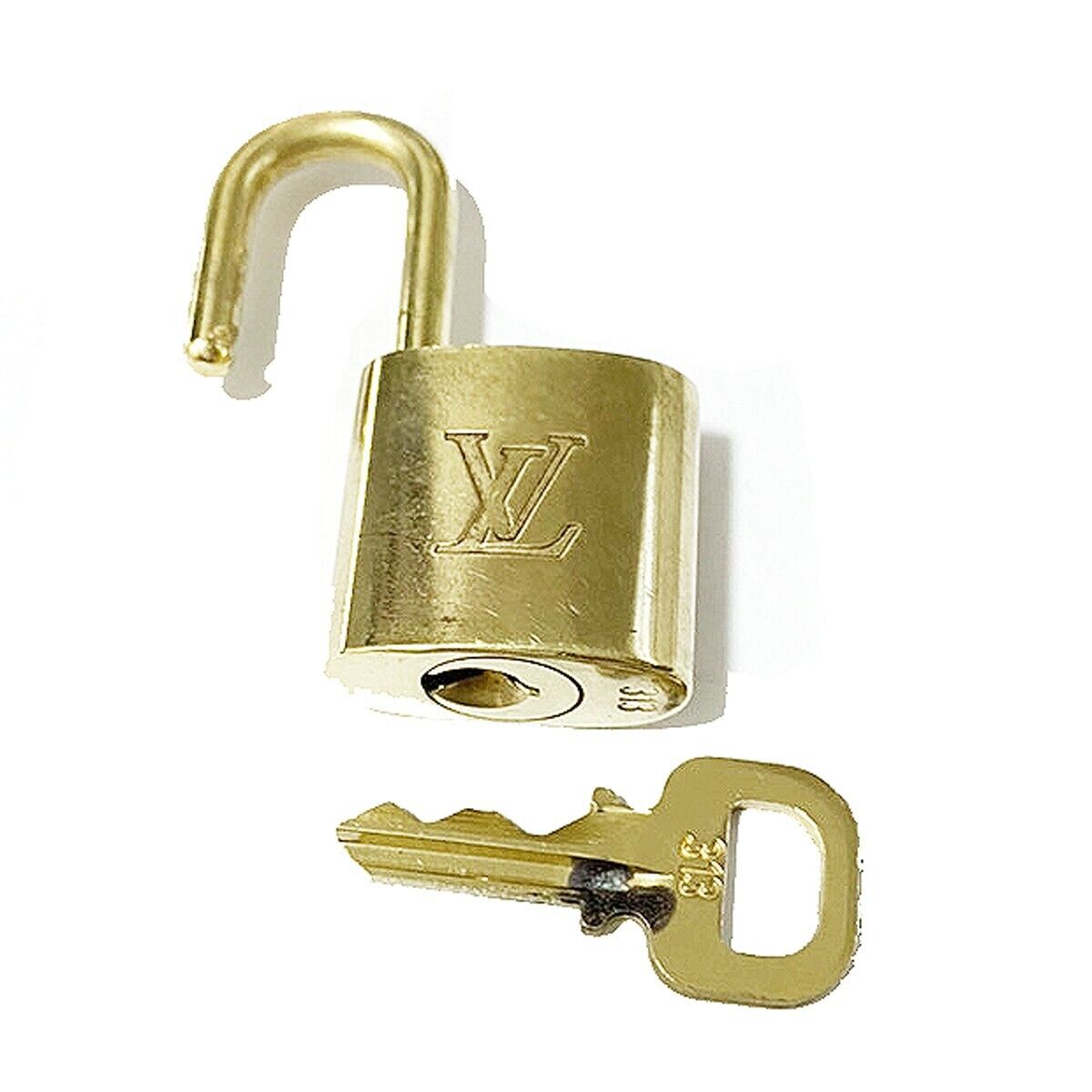 LOUIS VUITTON LV 10 SET PADLOCK KEY BAG CHARM CADENA GOLD-PLATED FRANCE 35MT270