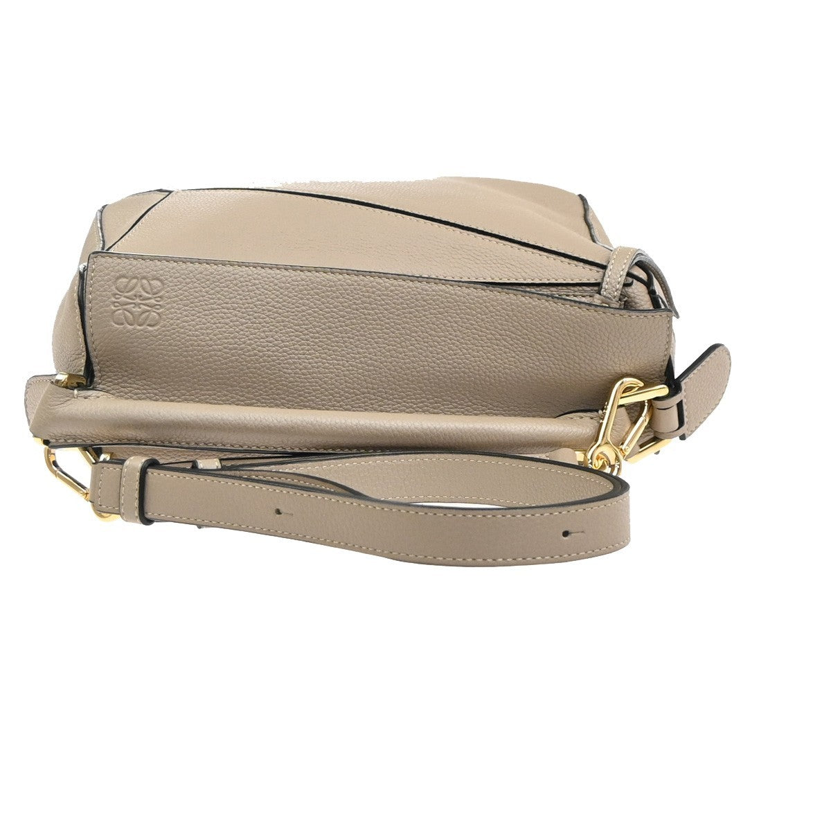 LOEWE Logo Puzzle Small 2way Shoulder Hand Bag Leather Beige Spain GHW 629RL948