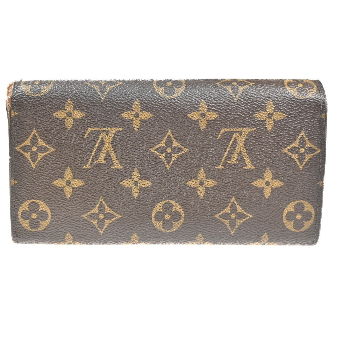 LOUIS VUITTON LV Logo 2 Set Bifold Wallet Monogram Leather Brown 65KC913