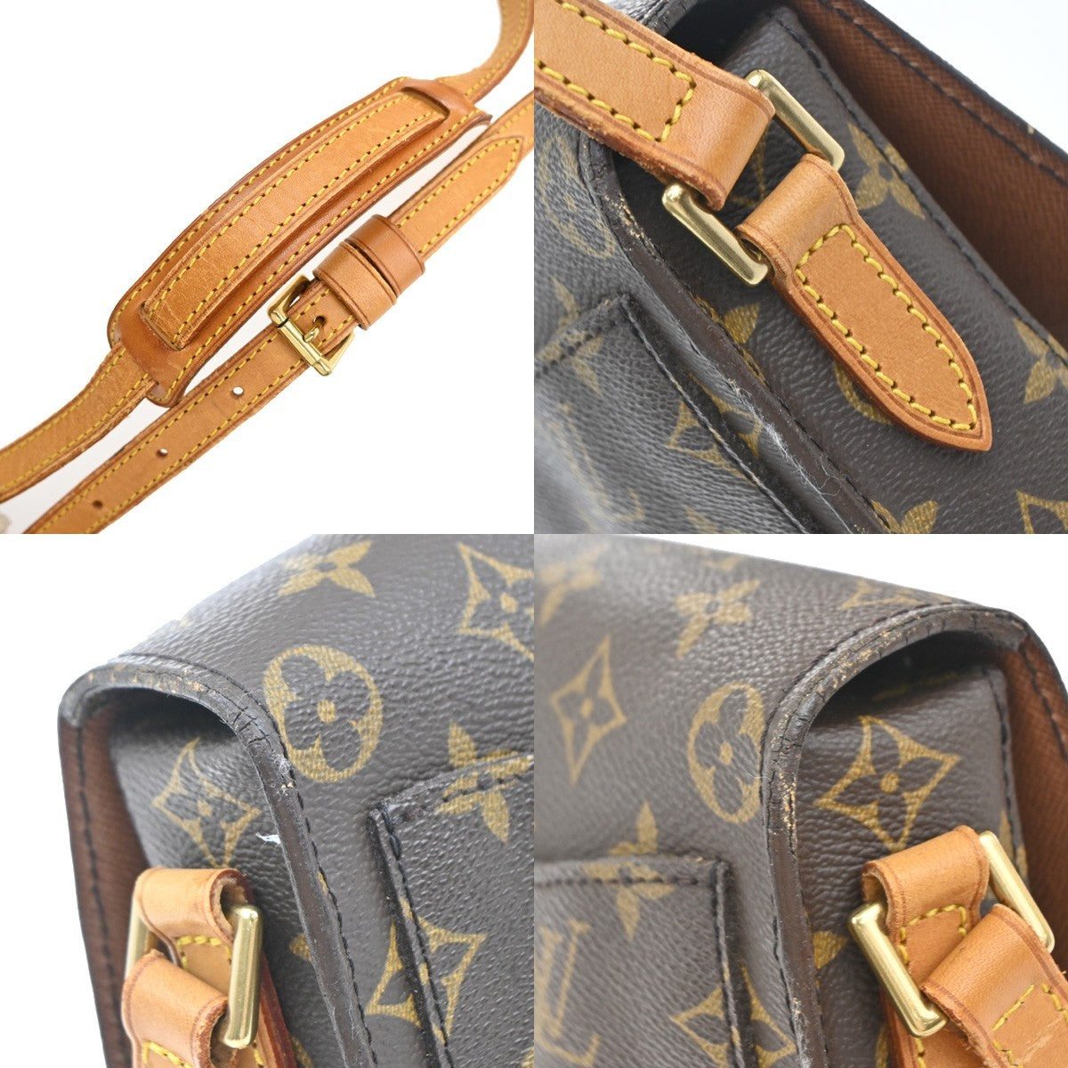 LOUIS VUITTON Saint Cloud MM Shoulder Bag Monogram Leather Brown M51243 80EF865