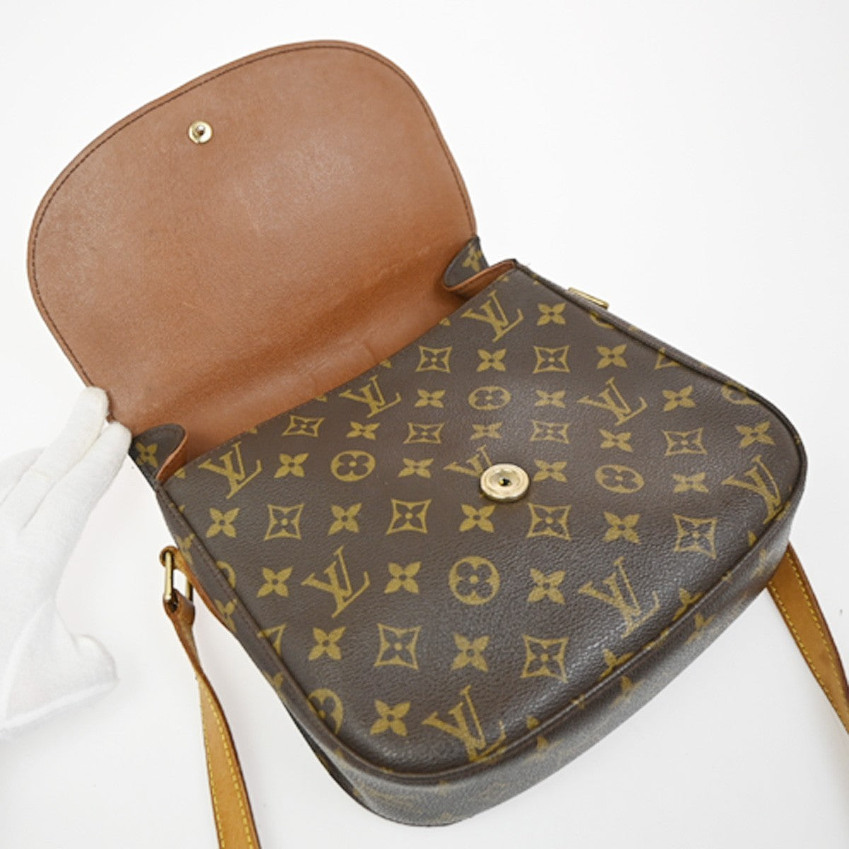 LOUIS VUITTON Saint Cloud GM Shoulder Bag Monogram Leather Brown M51242 34CA715