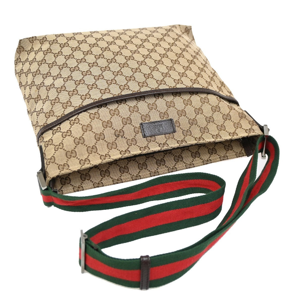 GUCCI GG Pattern Sherry Shoulder Hand Bag Cavans Leather Beige SHW Italy 34DA164