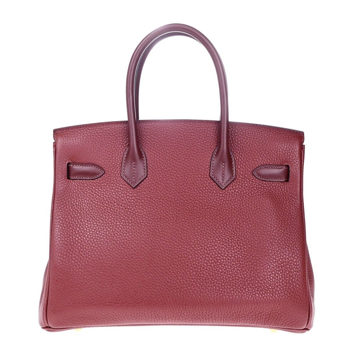 HERMES LOGO BIRKIN 30 HAND BAG C STAMP TOGO SWIFT LEATHER CADENA RUBY 6197LC523