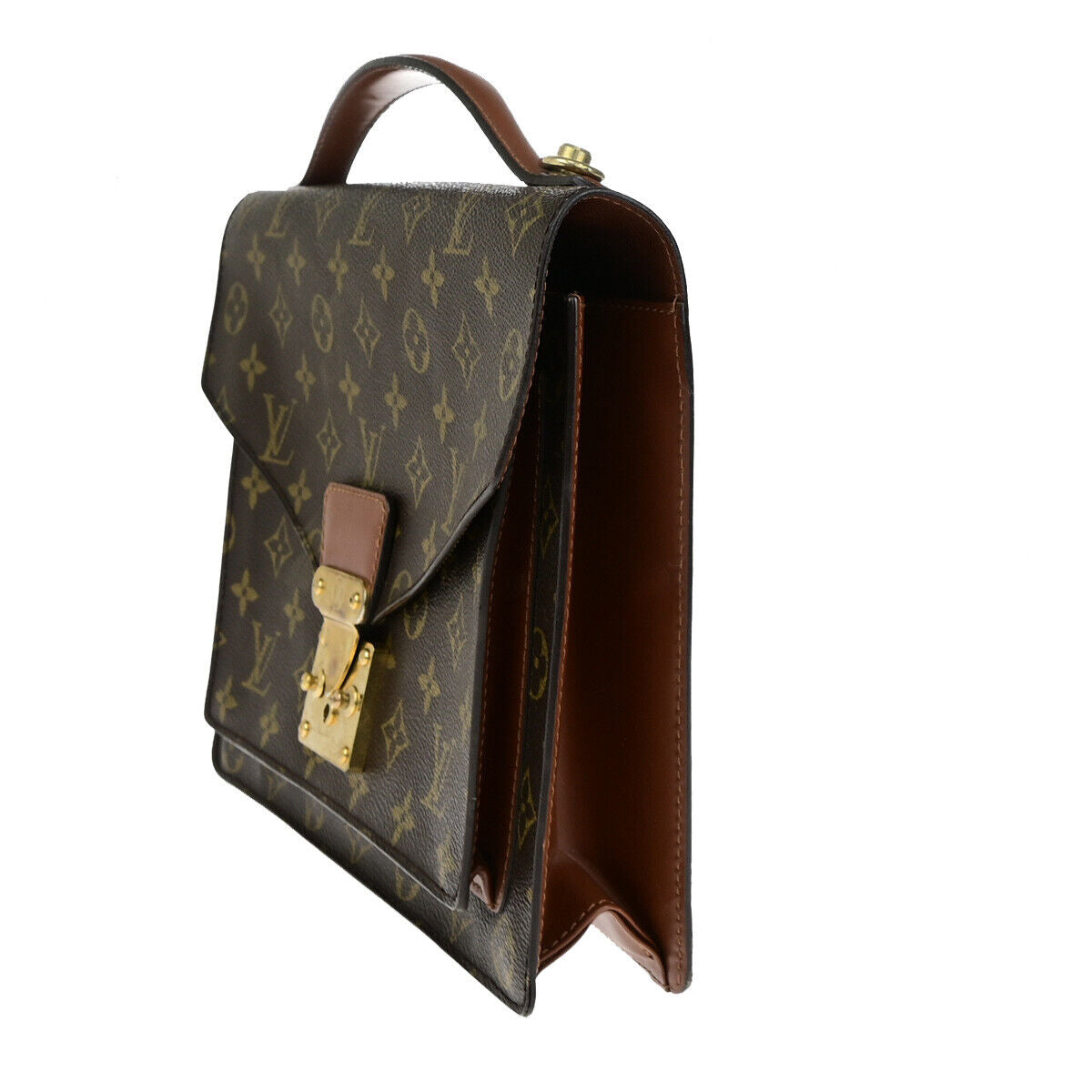 LOUIS VUITTON Monceau 28 Hand Bag Monogram Leather Brown M51185 70YG720