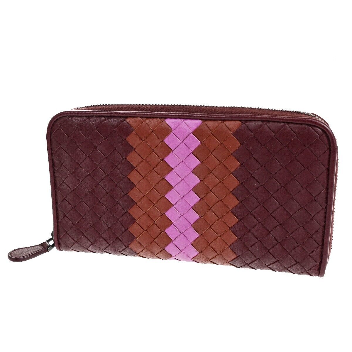 BOTTEGA VENETA Intrecciato Long Zippr Around Wallet Purse Leather BX 65YF841