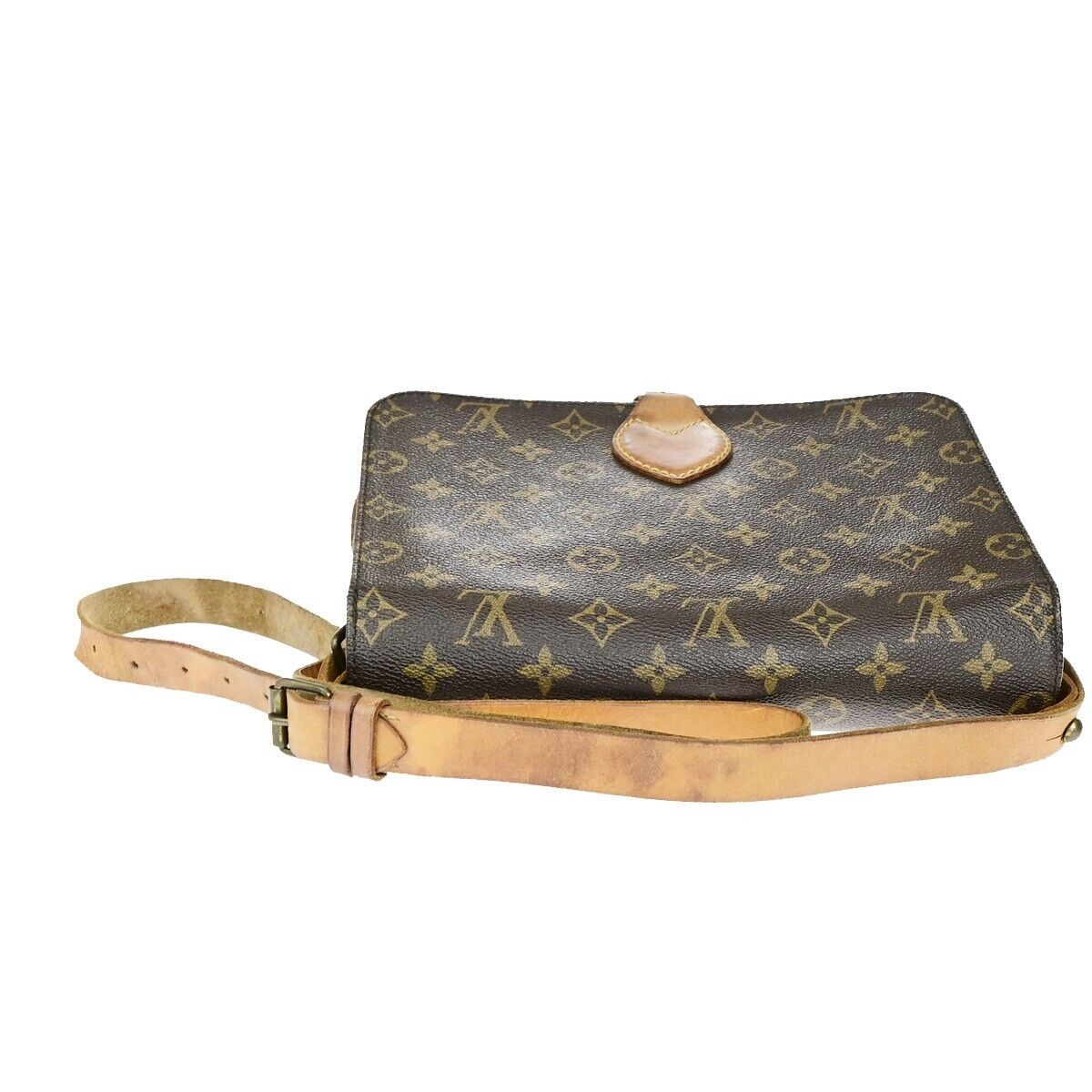 LOUIS VUITTON Cartouchiere GM Shoulder Bag Monogram Leather Brown M51252 33EC916