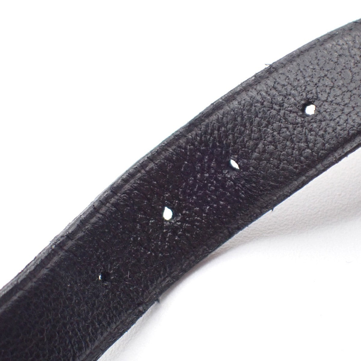 LOUIS VUITTON Champs Elysees Bracelet Leather Black Silver M65458 02KP066