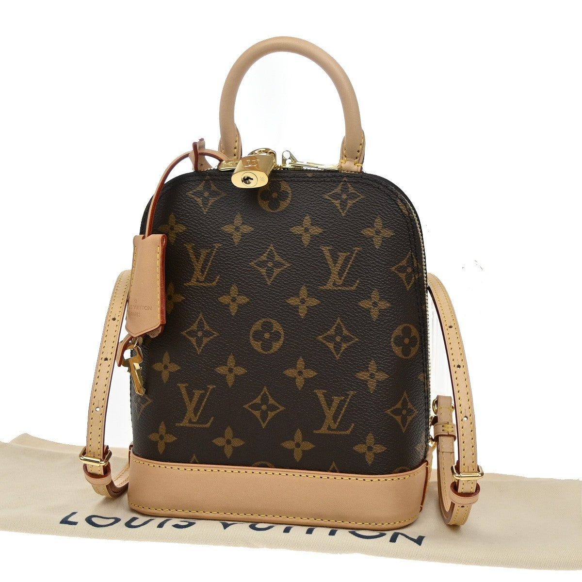 LOUIS VUITTON Alma Backpack Bag Monogram Leather Brown France M47132 312LC616