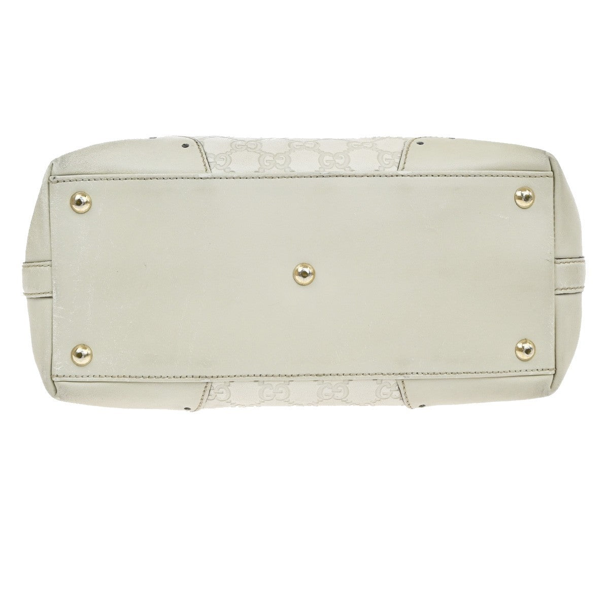 GUCCI GG Pattern Guccissima Shoulder Hand Bag Embossing Leather White 65EG400