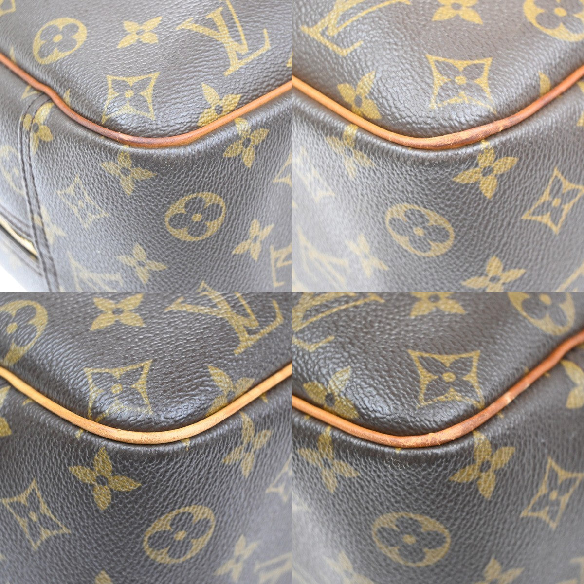 LOUIS VUITTON LV Logo Deauville Hand Bag Monogram Leather Brown M47270 37MA612