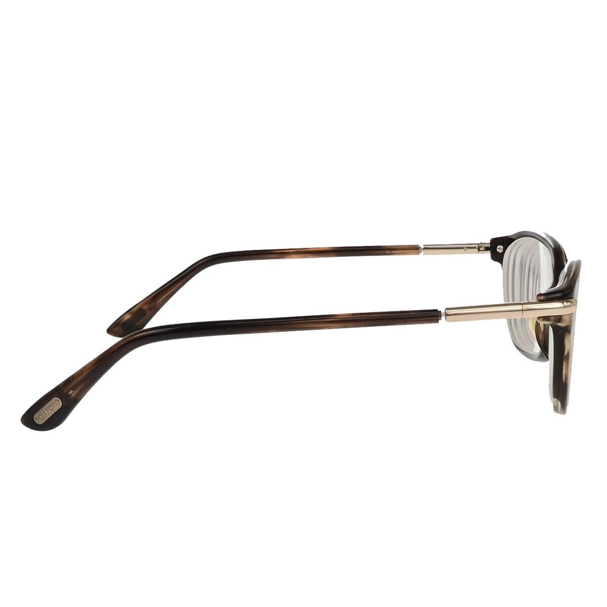 TOM FORD Logo Glasses Frame Eye Wear Plastic Brown Gold Plated Accessory 02KA513