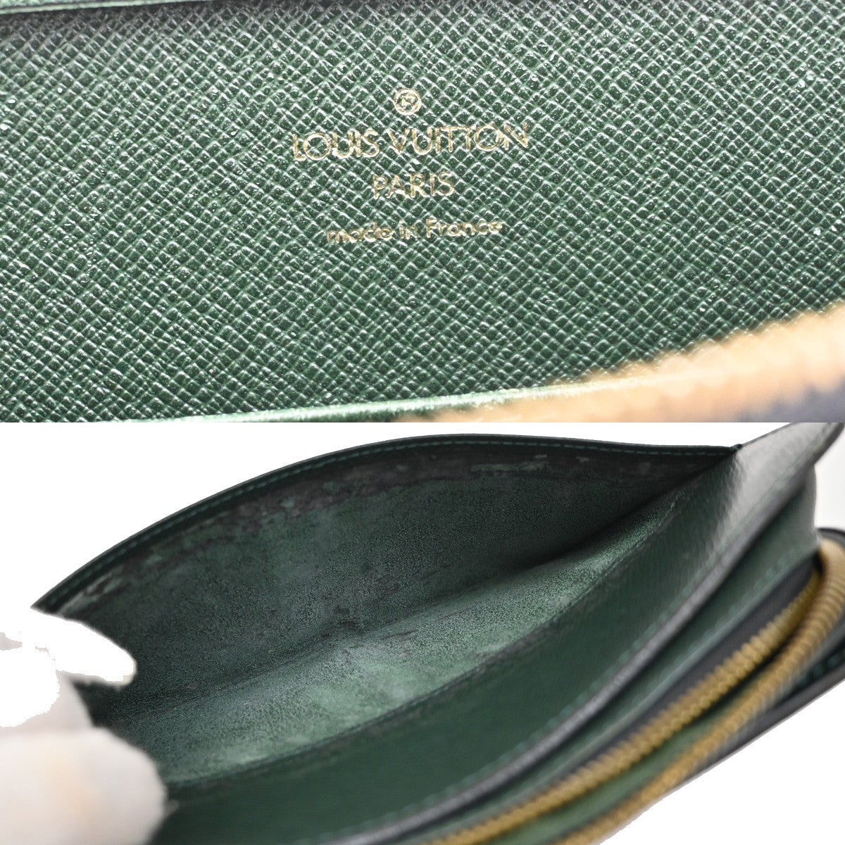 LOUIS VUITTON LV Logo BAIKAL Clutch Hand Bag Taiga Leather Epicea M30184 68KP164