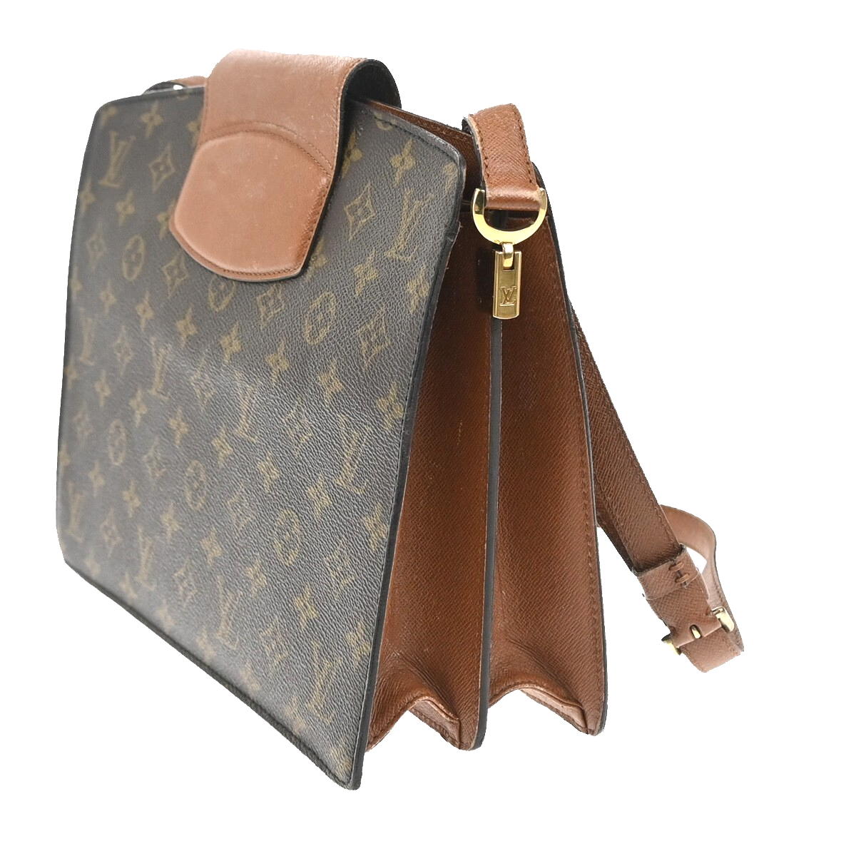 LOUIS VUITTON Courcelles Shoulder Bag Monogram Leather Brown M51375 86YH461