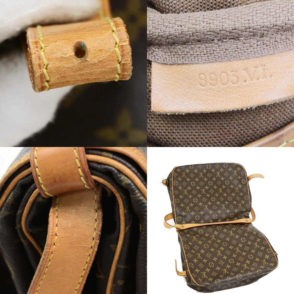 LOUIS VUITTON Saumur 35 Shoulder Bag Monogram Leather BN France M42254 84PA096