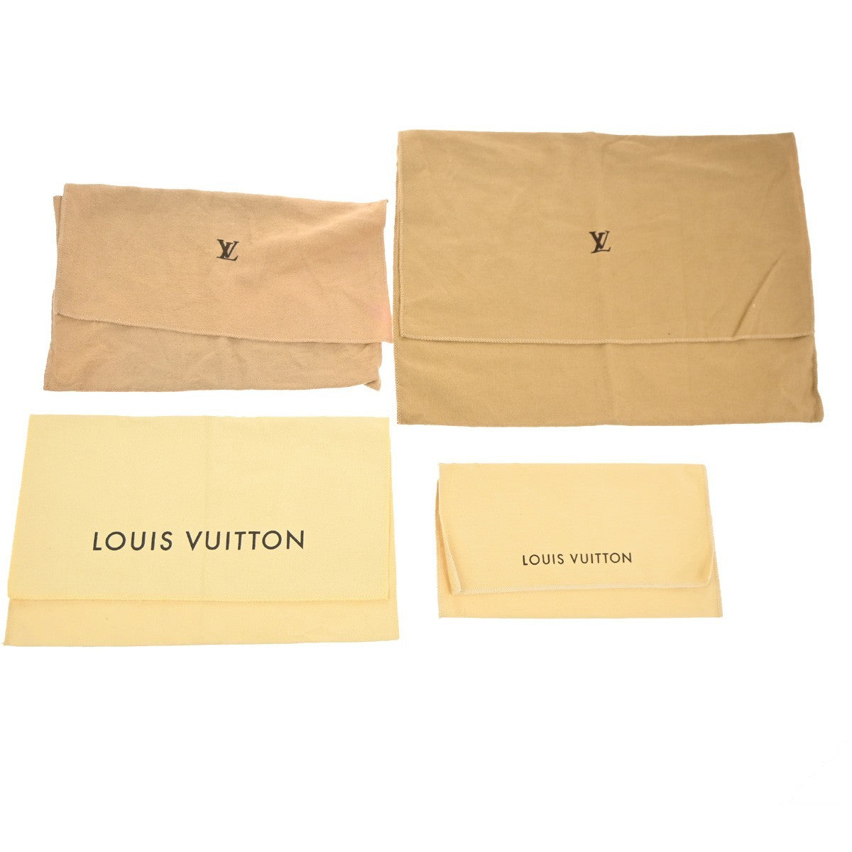 LOUIS VUITTON Logo 10 Set Dust Bag Drawstring Canvas Cotton Beige Brown 05KC994