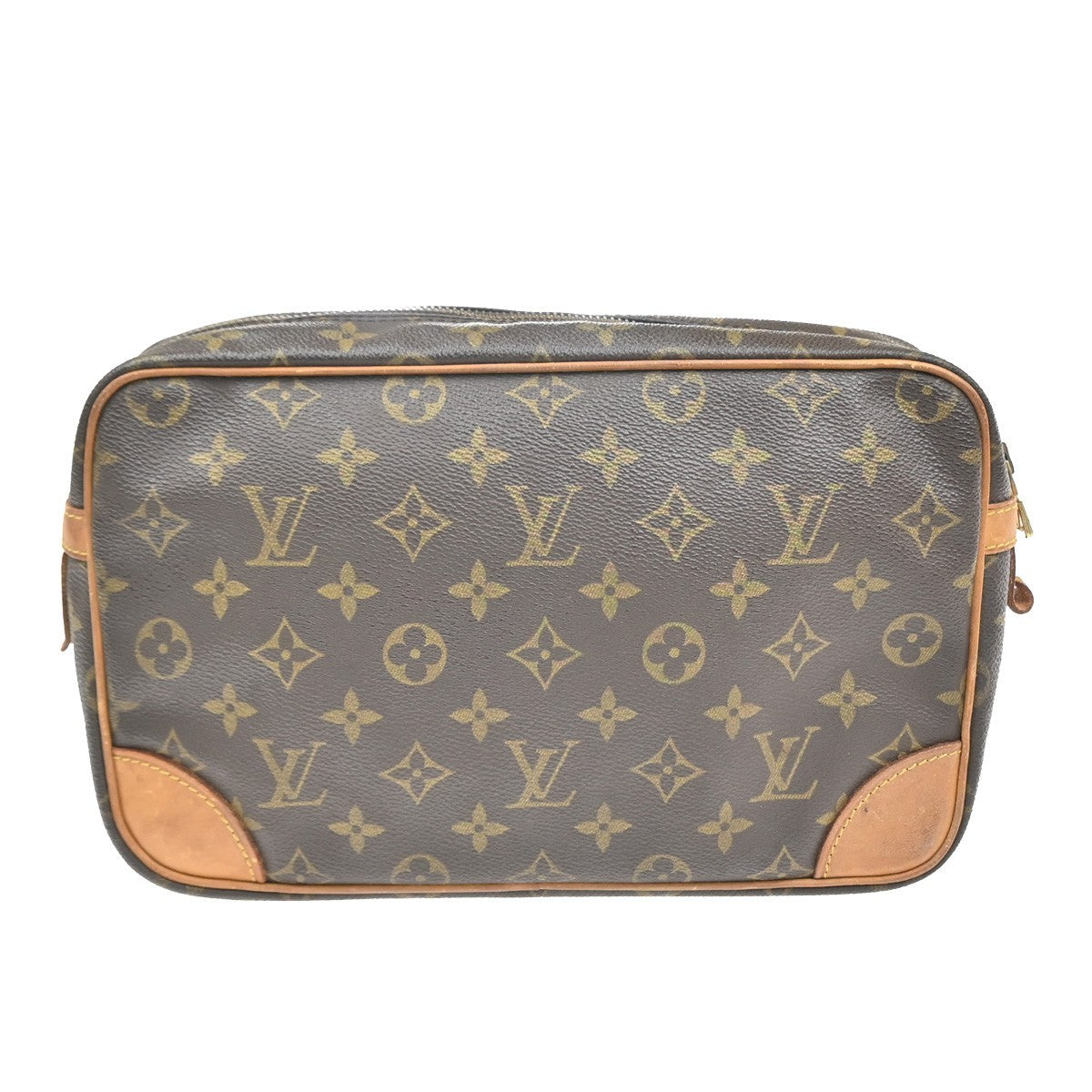 LOUIS VUITTON Compiegne 28 Clutch Hand Bag Monogram Leather Brown M51845 61YJ147