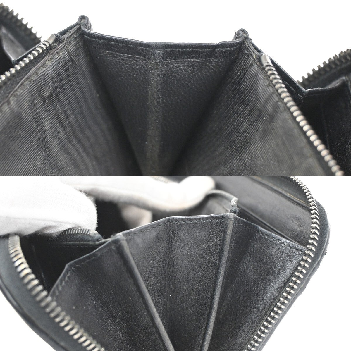 BOTTEGA VENETA Intrecciato Long Zipper Around Wallet Leather Black 67EE240