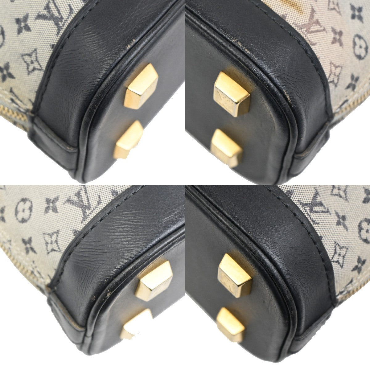 LOUIS VUITTON Alma Haut Hand Bag Monogram Mini Leather Blue M92202 80YJ018