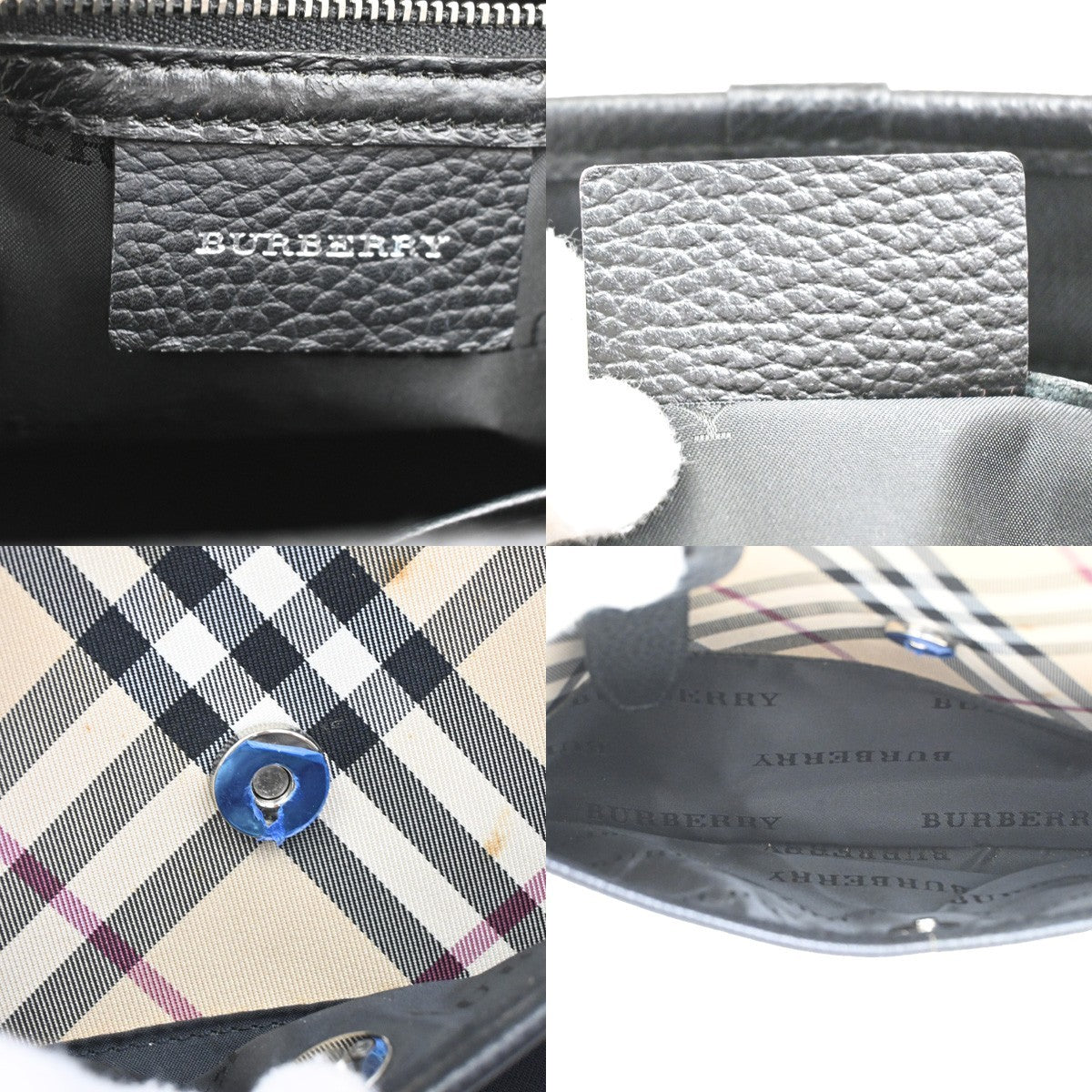 BURBERRY Logo Nova Check Hand Tote Bag Nylon Leather Beige Black 61DA184