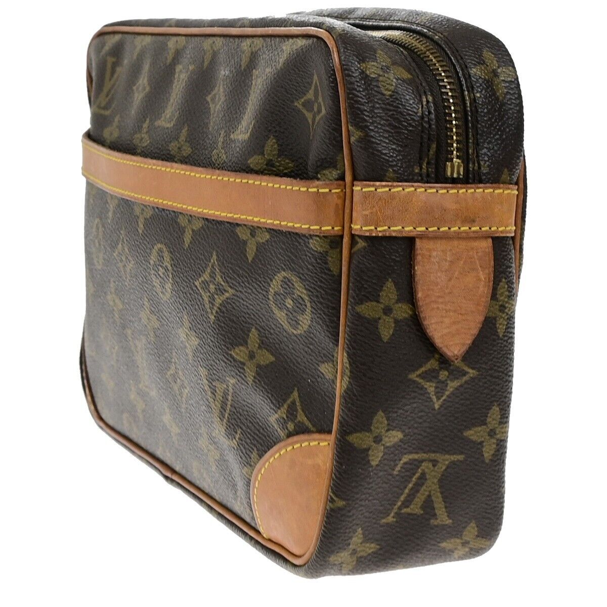 LOUIS VUITTON Compiegne 28 Clutch Bag Monogram Leather Brown GHW M51845 63ED999
