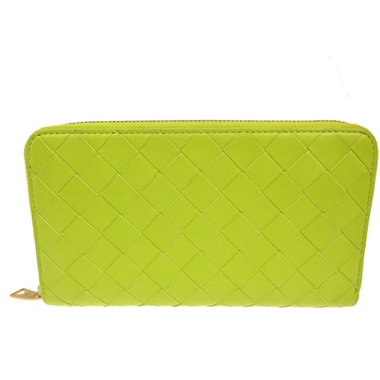 BOTTEGA VENETA Logo Intrecciato Zippy Long Wallet Leather Yellow GHW 31TA433