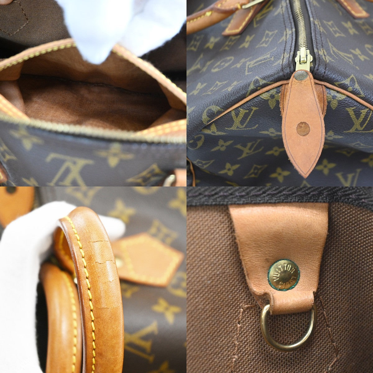 LOUIS VUITTON Speedy 40 Travel Hand Bag Monogram Leather Brown M41522 93PA044