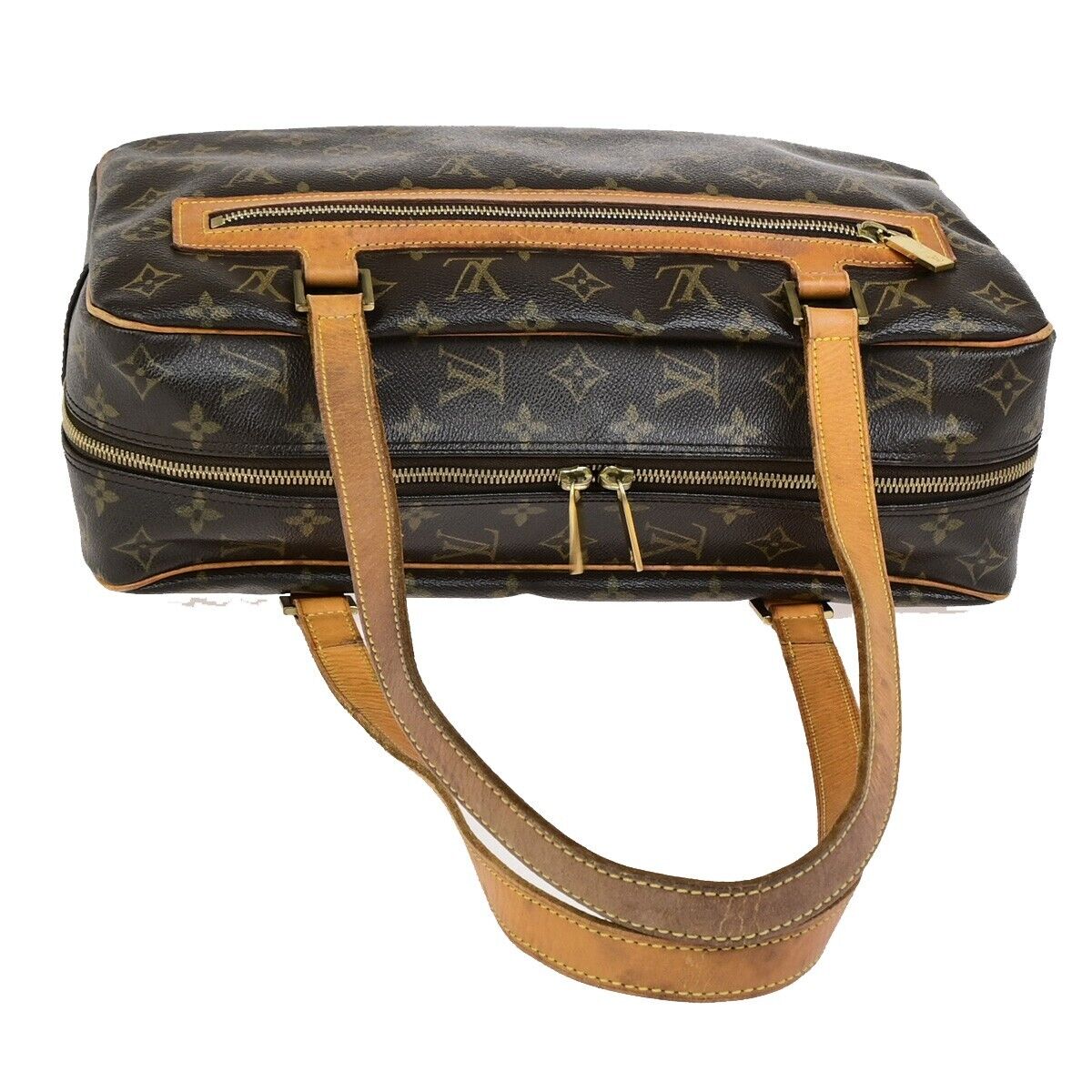 LOUIS VUITTON LV Logo Cite GM Shoulder Bag Monogram Leather Brown M51181 83ED039