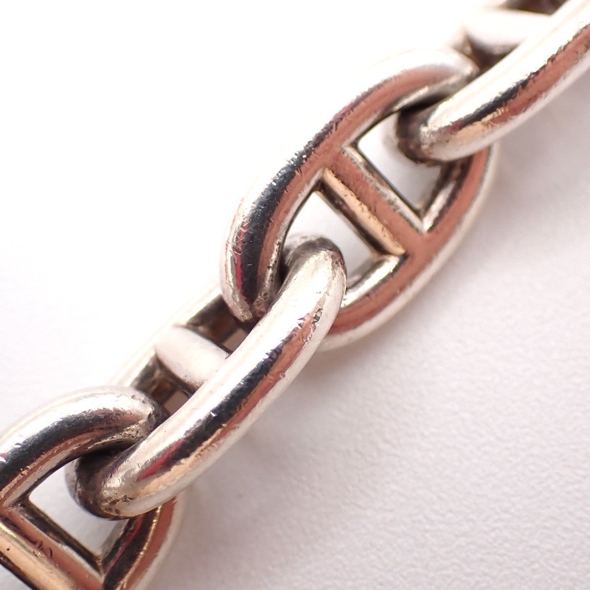 HERMES Logo Chaine D'ancre MM Chain Bracelet 16 Links Silver Ag925 385LC625