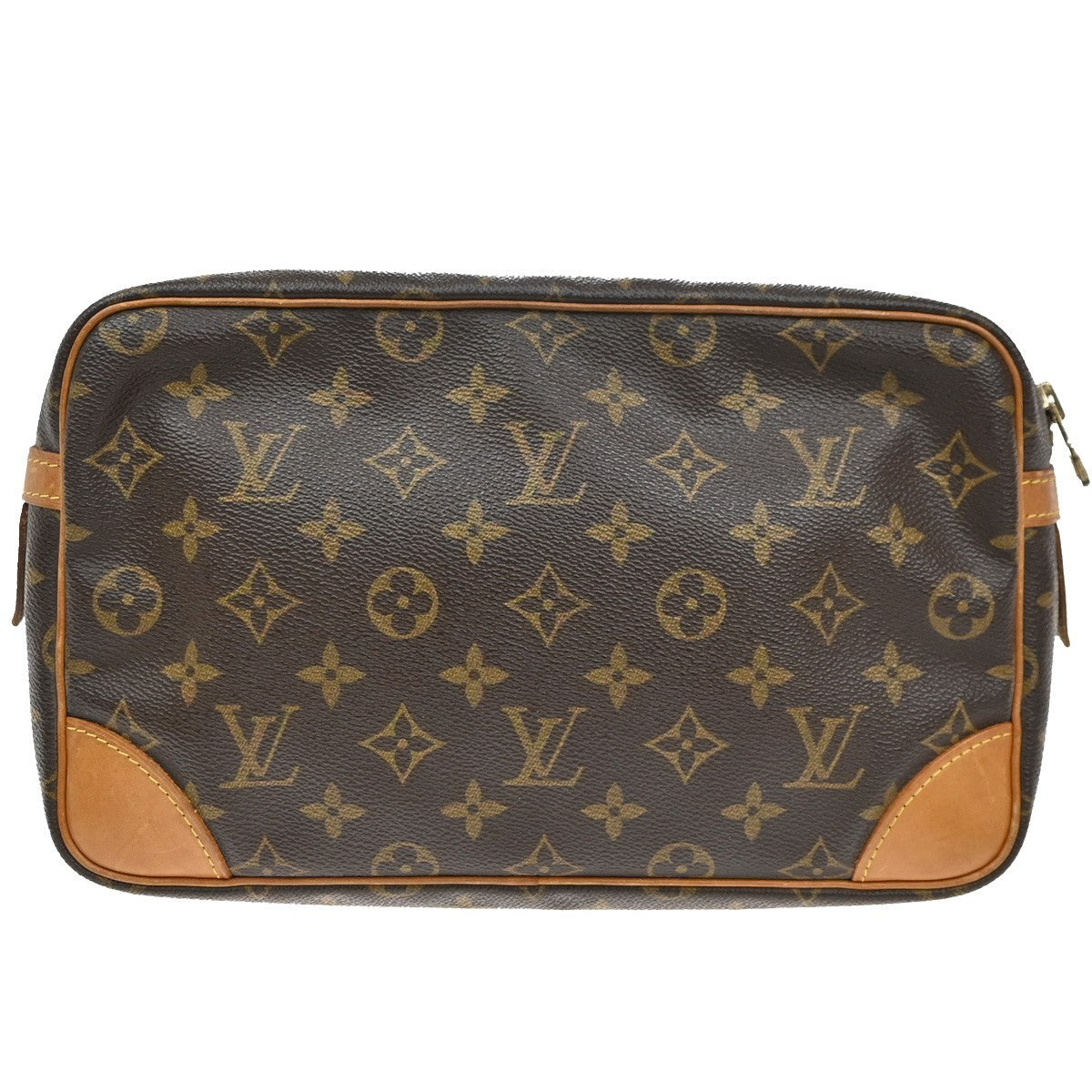 LOUIS VUITTON Compiegne 28 Clutch Hand Bag Monogram Leather Brown M51845 67TA247