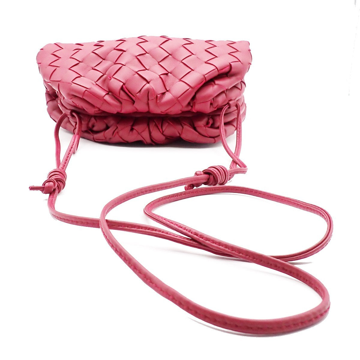 BOTTEGA VENETA Logo Intrecciato Mini Shoulder Bag Leather Pink Italy 93RF473