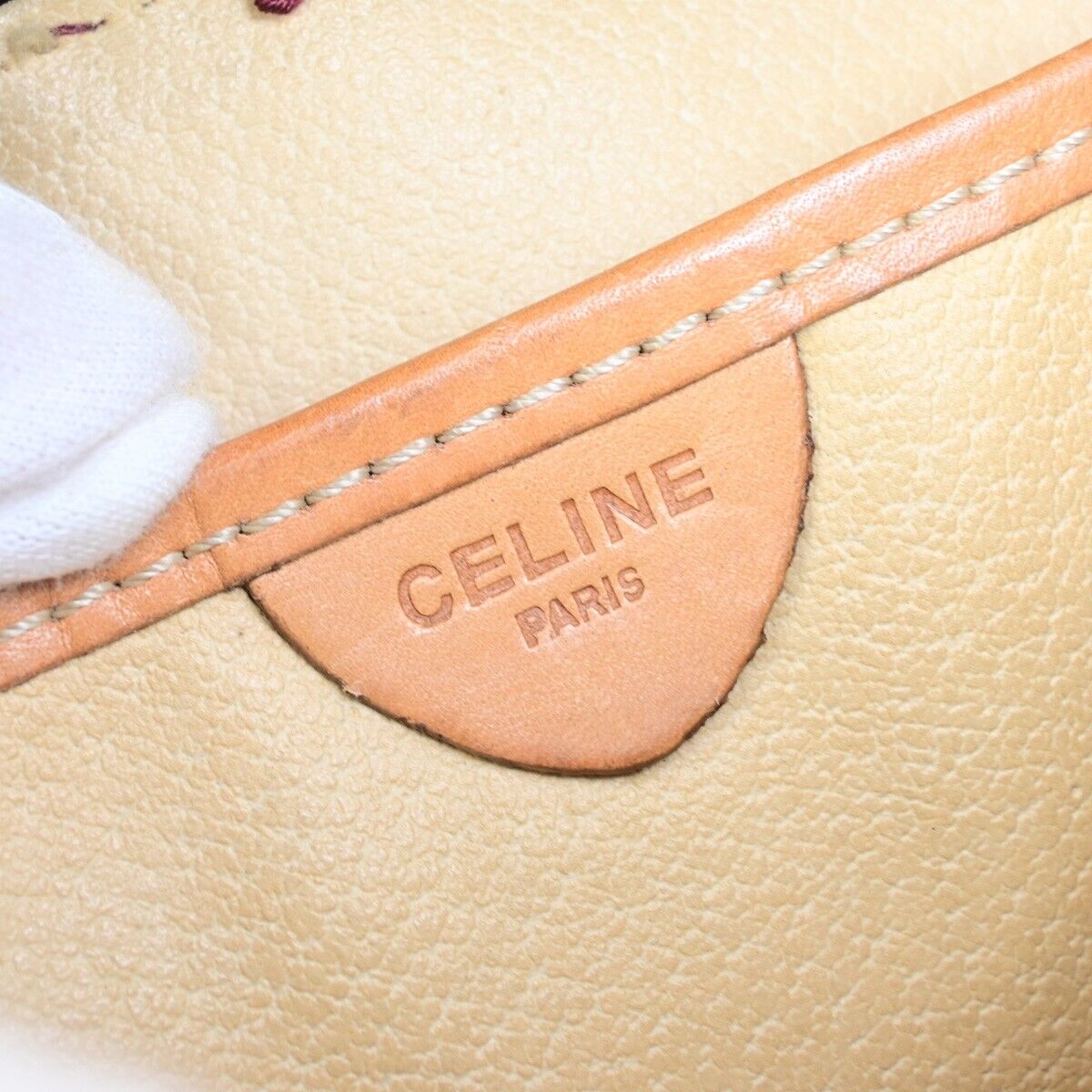 CELINE Logo Macadam Pattern Shoulder Bag PVC Leather Brown Italy Gold 60FB174