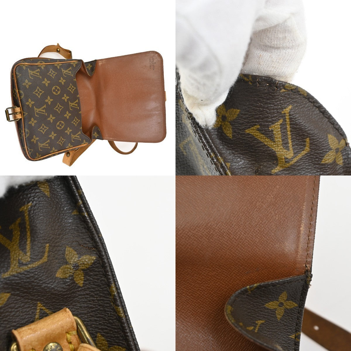 LOUIS VUITTON Cartouchiere MM Shoulder Bag Monogram Leather Brown M51253 86TA531