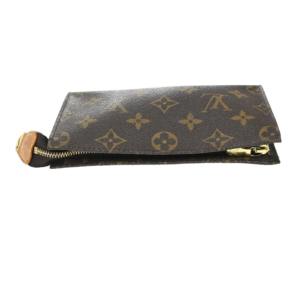 LOUIS VUITTON Logo Bucket PM Pouch Bag Monogram Leather Brown France 60KP176