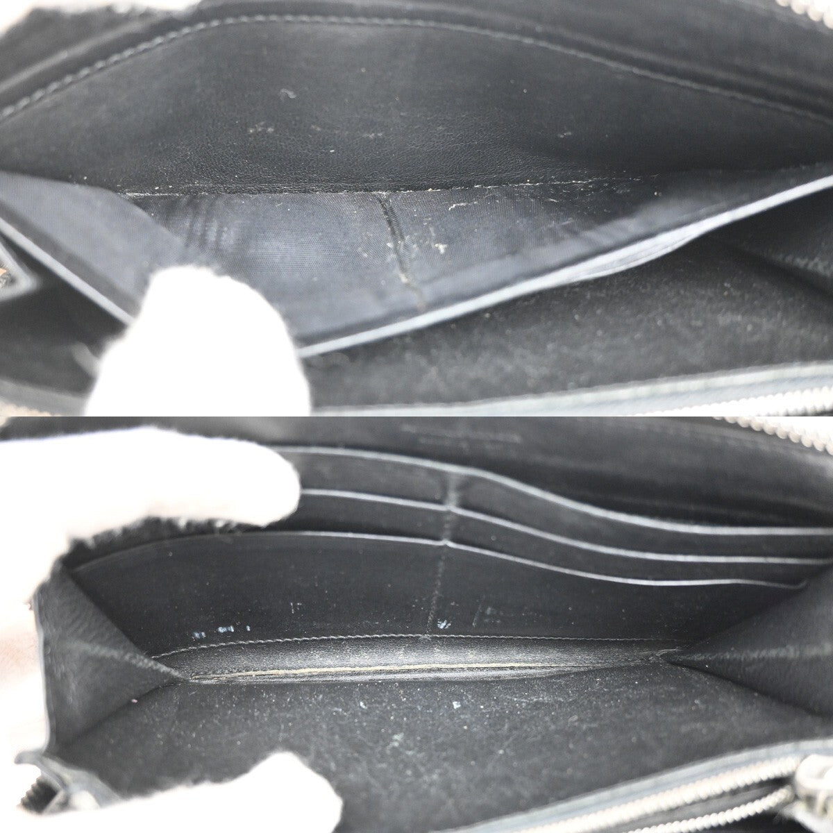 BOTTEGA VENETA Intrecciato Long Zipper Around Wallet Leather Black 67EE240