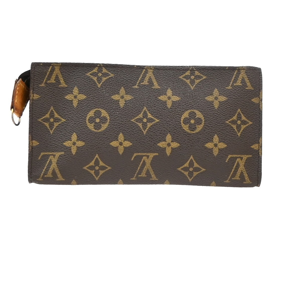 LOUIS VUITTON LV Logo Bucket GM Pouch Bag Monogram Leather Brown GHW 05PA020
